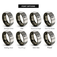 font options for inside engraving on gunmetal & gray antimony rings