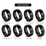 font options for inside engraving on black antler pair rings