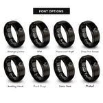 font options for inside engraving on black antler pair rings