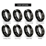 font options for inside engraving on black & gray antlers skull rings