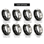 font options for inside engraving on black & grey antlers skull rings