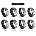 font options for inside engraving on black & gray antlers skull rings