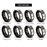 font options for inside engraving on black & grey antlers skull rings