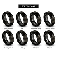 font options for inside engraving on black antlers skull rings