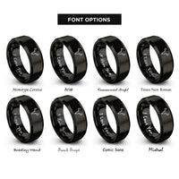 font options for inside engraving on black antlers skull rings