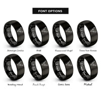 font options for inside engraving on black antlers skull rings
