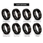 font options for inside engraving on black antlers skull rings
