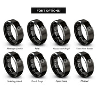 font options for inside engraving on black & gray aperture blades rings