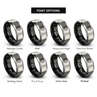 font options for inside engraving on black & gray aperture blades rings