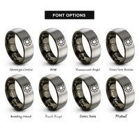 font options for inside engraving on gunmetal & gray aperture blades rings
