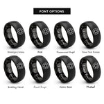 font options for inside engraving on black aperture shutter rings