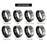 font options for inside engraving on black & gray appalachian ridge rings