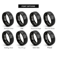 font options for inside engraving on black appalachian ridge rings