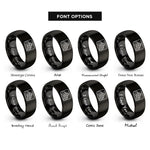 font options for inside engraving on black appalachian ridge rings