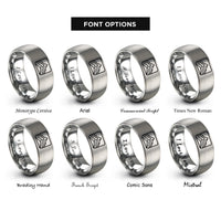 font options for inside engraving on gray appalachian ridge rings