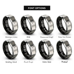 font options for inside engraving on black & gray appaloosa rings
