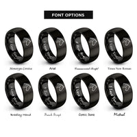 font options for inside engraving on black appaloosa rings