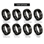 font options for inside engraving on black apple rings