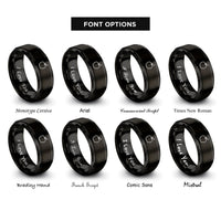 font options for inside engraving on black apple rings