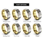 font options for inside engraving on gold & silver apple cider donut rings