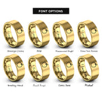 font options for inside engraving on gold apple rings