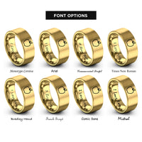 font options for inside engraving on gold apple rings
