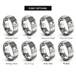 font options for inside engraving on gray apple rings
