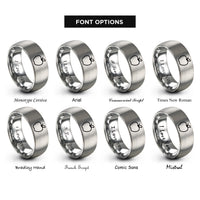 font options for inside engraving on gray apple rings