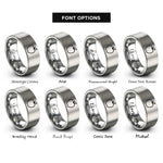 font options for inside engraving on silver apple rings