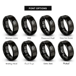 font options for inside engraving on black apple pie slice rings