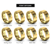 font options for inside engraving on gold apple pie slice rings
