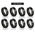 font options for inside engraving on black & silver approximately equal rings