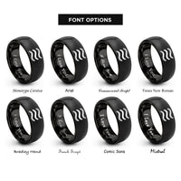 font options for inside engraving on black approximately equal rings