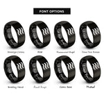 font options for inside engraving on black approximately equal rings