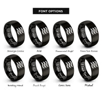 font options for inside engraving on black approximately equal rings