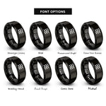font options for inside engraving on black approximately equal rings
