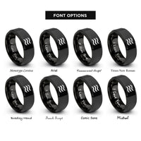 font options for inside engraving on black approximately equal rings