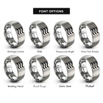 font options for inside engraving on grey approximately equal rings