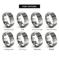 font options for inside engraving on grey approximately equal rings