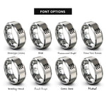font options for inside engraving on grey approximately equal rings