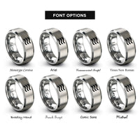 font options for inside engraving on grey approximately equal rings