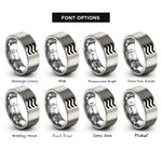 font options for inside engraving on grey approximately equal rings