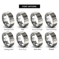 font options for inside engraving on grey approximately equal rings