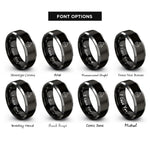 font options for inside engraving on black & grey apron rings