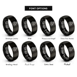 font options for inside engraving on black apron rings