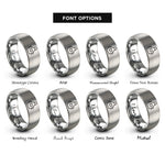 font options for inside engraving on gray apron rings