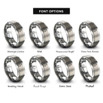font options for inside engraving on silver apron rings