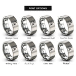 font options for inside engraving on grey aquarius rings
