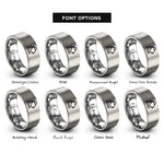 font options for inside engraving on grey aquarius rings