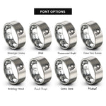font options for inside engraving on silver aquarius rings